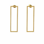 18k Gold Plated Stainless Steel Rectangle Studs