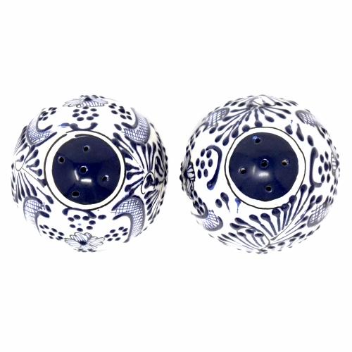 Salt Shakers - Blue Flowers Pattern, Set of Two