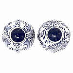 Salt Shakers - Blue Flowers Pattern, Set of Two
