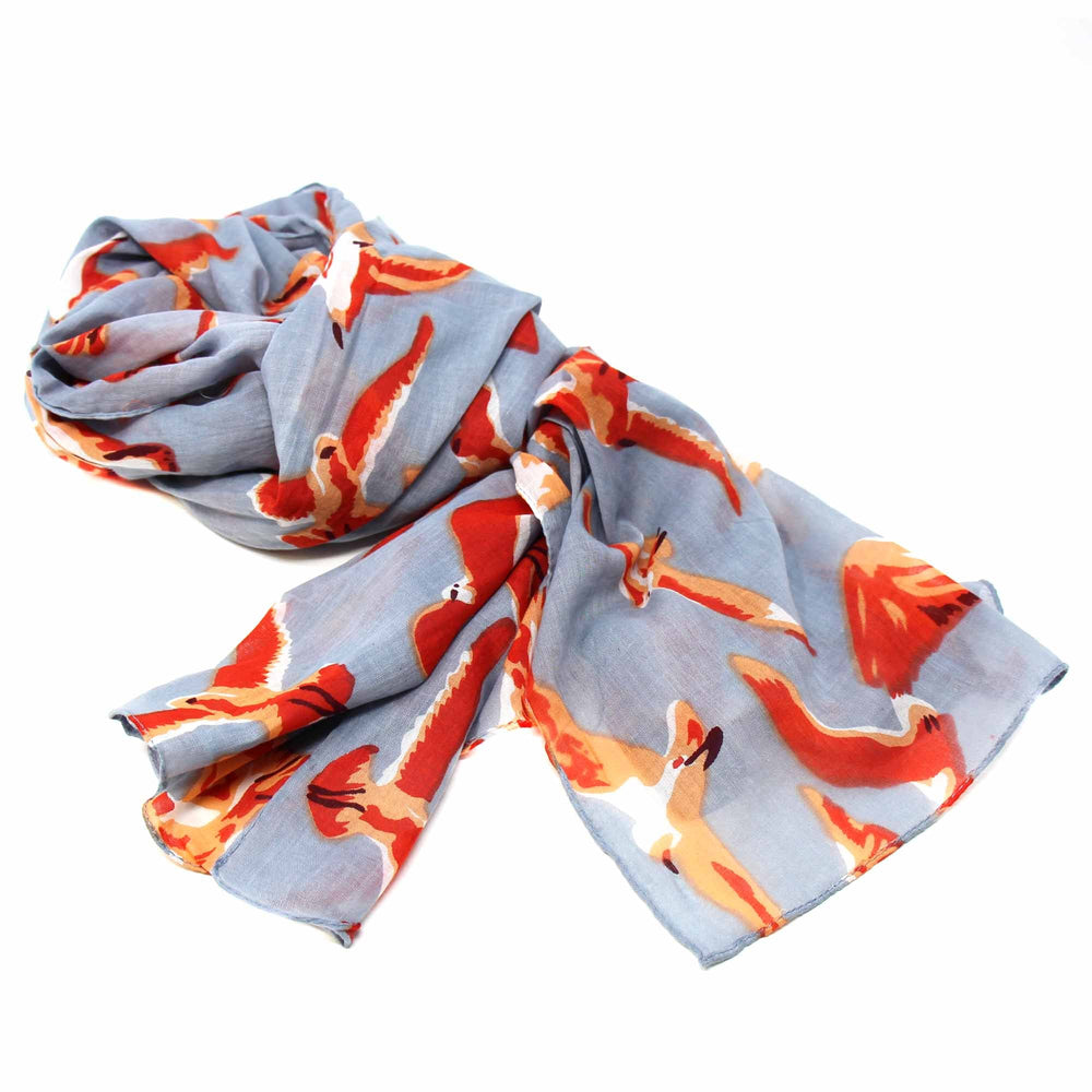 Printed Birds Design Cotton Scarf