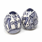 Salt Shakers - Blue Flowers Pattern, Set of Two