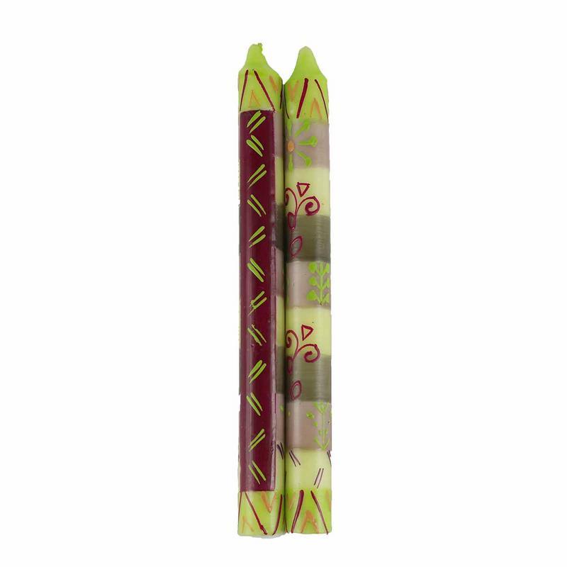 Hand Painted Candles in Kileo Design (pair of tapers) - Nobunto