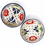 Half Moon Bowls - Dots and Flowers, Set of Two
