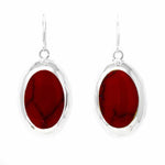 Earrings, Red Jasper Ovals