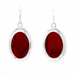 Earrings, Red Jasper Ovals