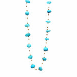 Floating Stone & Maasai Bead Necklace, Turquoise