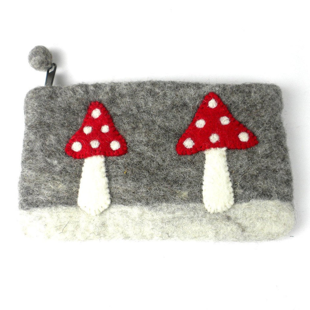 Handmade Felt Mushroom Clutch