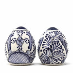 Salt Shakers - Blue Flowers Pattern, Set of Two