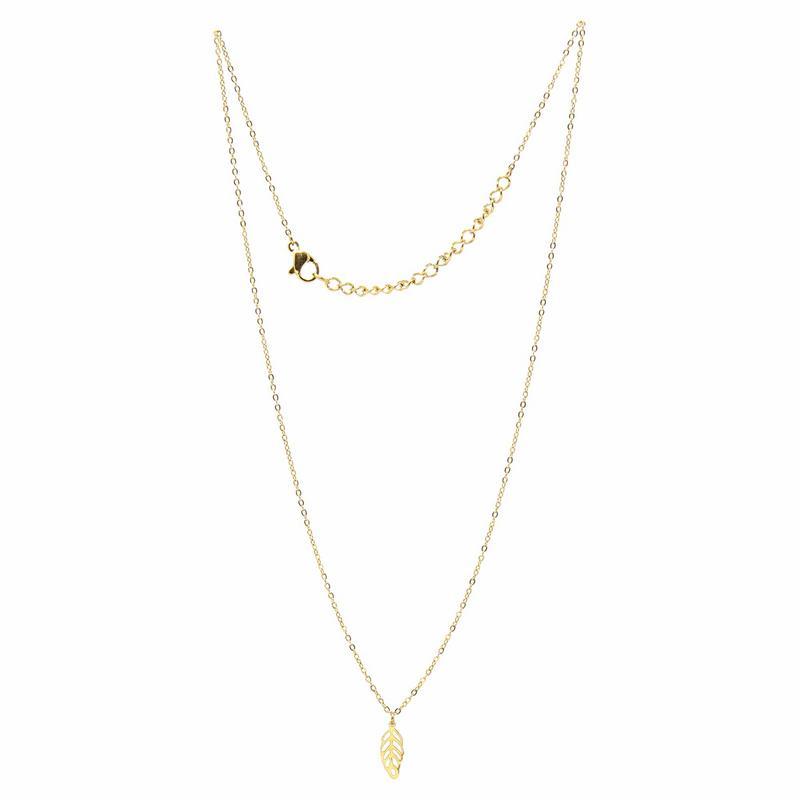 14k Gold Plated Leaf Pendant with Chain